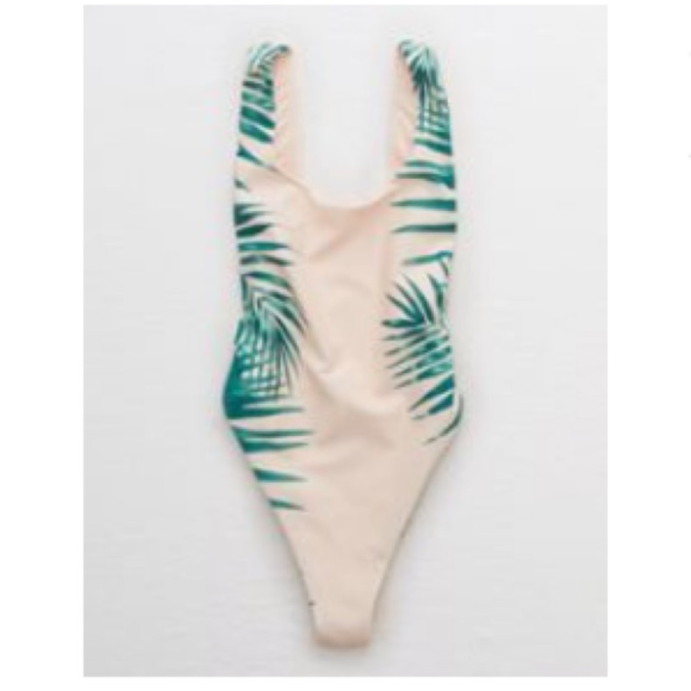 american eagle pink palm swimsuit! never worn